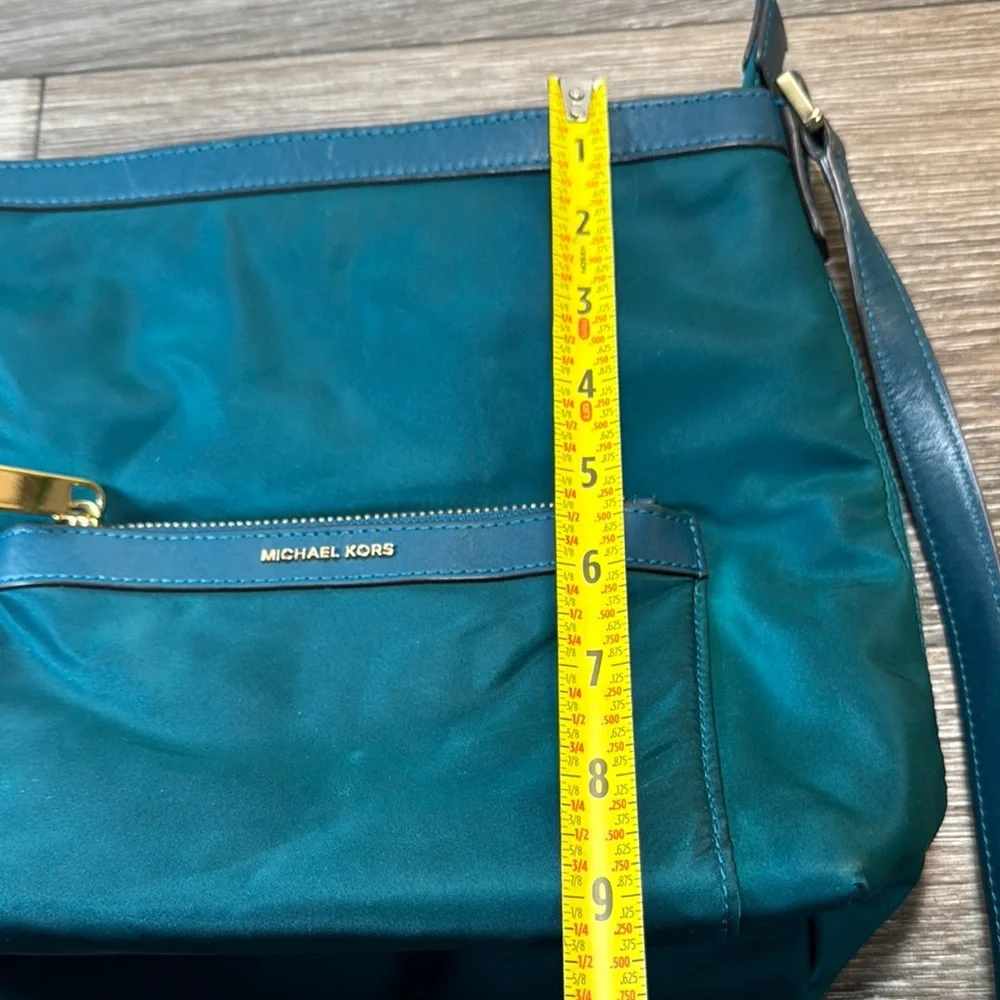 Michael Kors Teal Crossbody Bag with Gold Accents